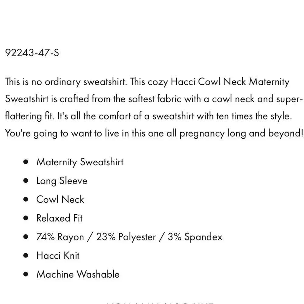 Hacci Cowl Neck Maternity Sweatshirt - Picture 3 of 10